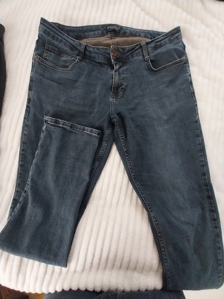 Koyu Mavi Düğmeli Erkek Kot Pantolon - Görsel 2