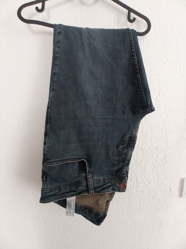 Koyu Mavi Düğmeli Erkek Kot Pantolon - Görsel 5