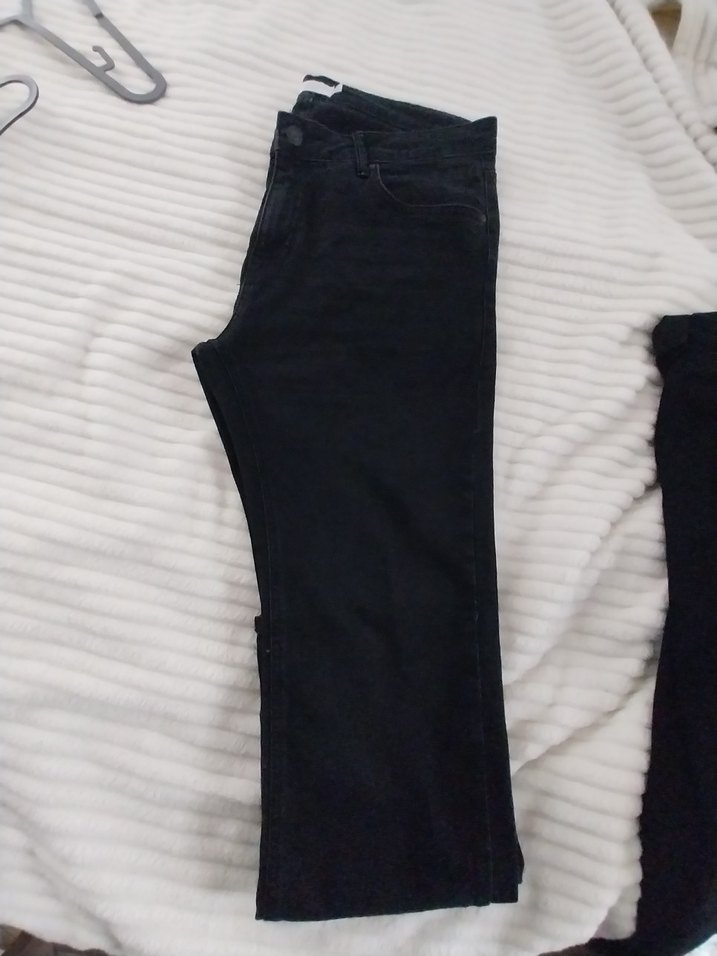 Erkek Siyah Rahat Kesim Kot Pantolon - Görsel 3