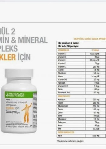 Herbalife Nutrition Vitamin ve Mineral Kompleks Erkekler İçin - Görsel 3