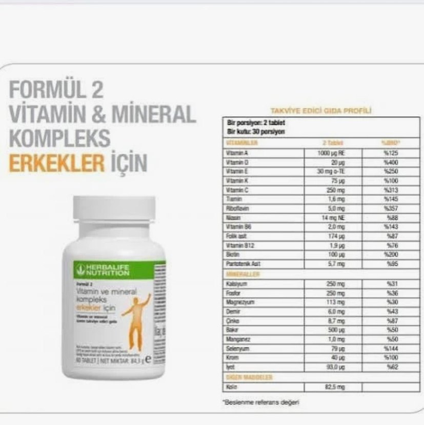 Herbalife Nutrition Vitamin ve Mineral Kompleks Erkekler İçin - Görsel 3