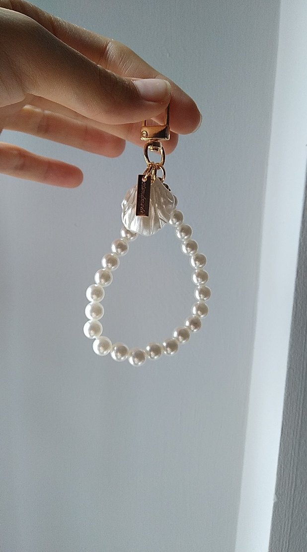 Beyaz Boncuklu Minimalist Anahtarlık - Görsel 2