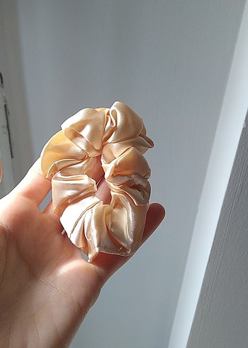 Pastel Bej Saten Lastikli Saç Tokaları 8 adet - Görsel 3