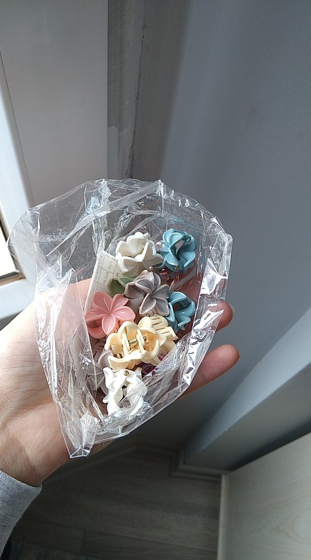 Pastel Renkli Elastik Çiçek Saç Aksesuarları 16 adet mini toka - Görsel 2