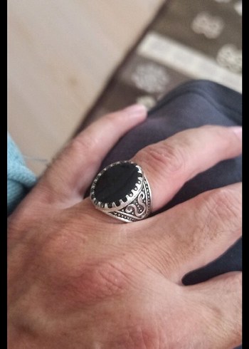 AKİK TAŞLI ÇELİK YÜZÜK LOTU - Görsel 5