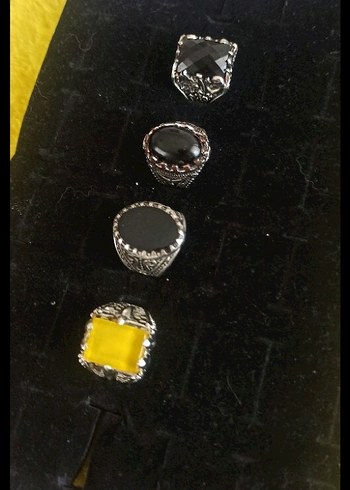 AKİK TAŞLI ÇELİK YÜZÜK LOTU - Görsel 2