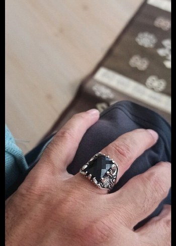 AKİK TAŞLI ÇELİK YÜZÜK LOTU - Görsel 3