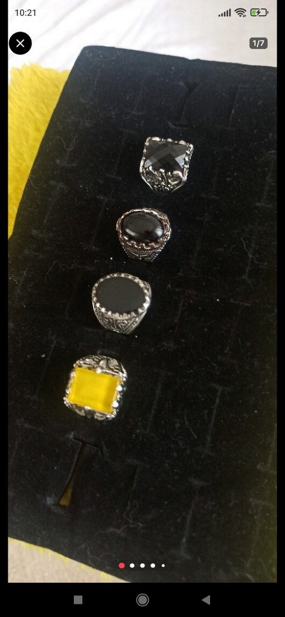 AKİK TAŞLI ÇELİK YÜZÜK LOTU - Görsel 2