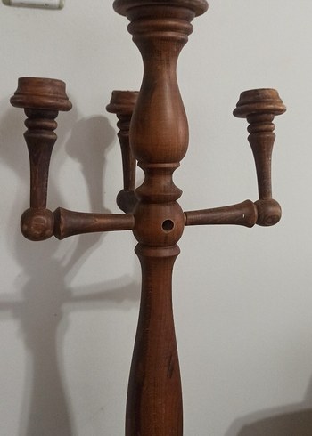 ANTİKA 4 KOLLU AHŞAP ŞAMDAN - Görsel 4