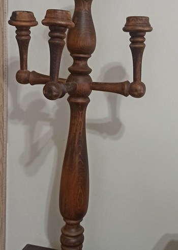 ANTİKA 4 KOLLU AHŞAP ŞAMDAN - Görsel 2