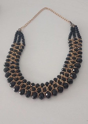 Bohem Siyah Boncuklu Uzun Kolye - Görsel 2