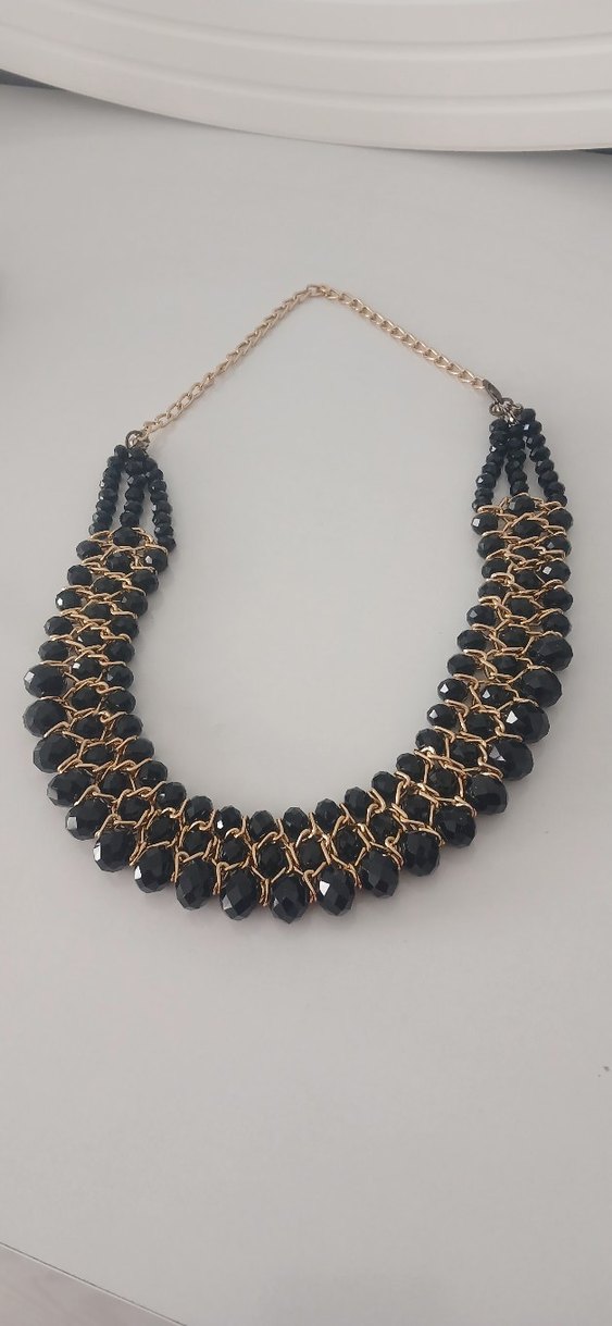 Bohem Siyah Boncuklu Uzun Kolye - Görsel 2