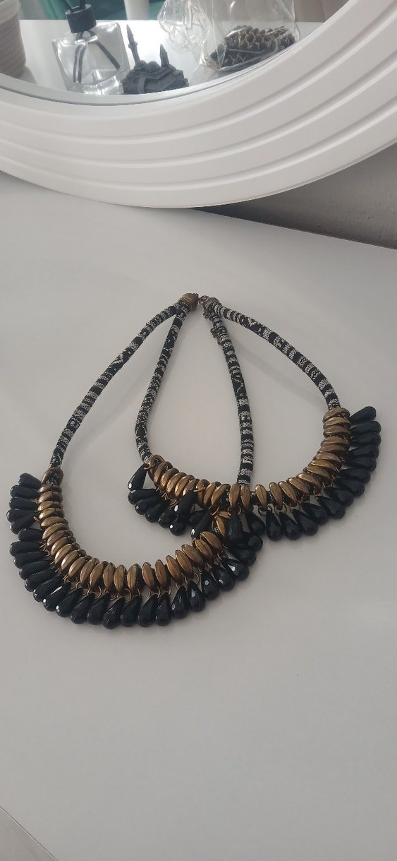 Bohem Siyah Boncuklu Uzun Kolye - Görsel 3