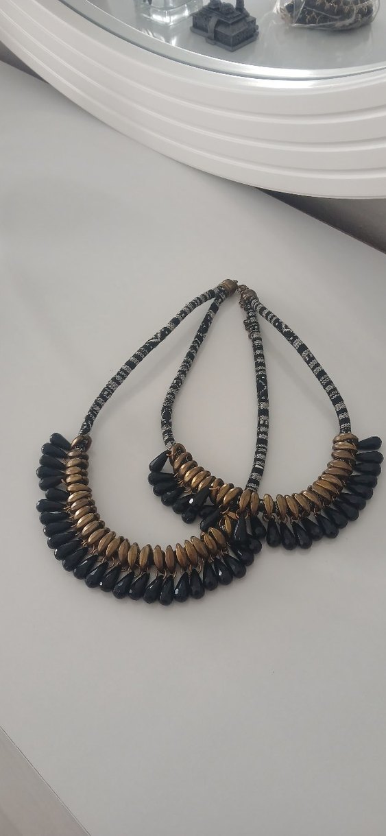 Bohem Siyah Boncuklu Uzun Kolye - Görsel 4