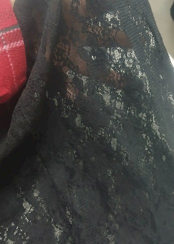 bayan siyah dantelli tayt - Görsel 2