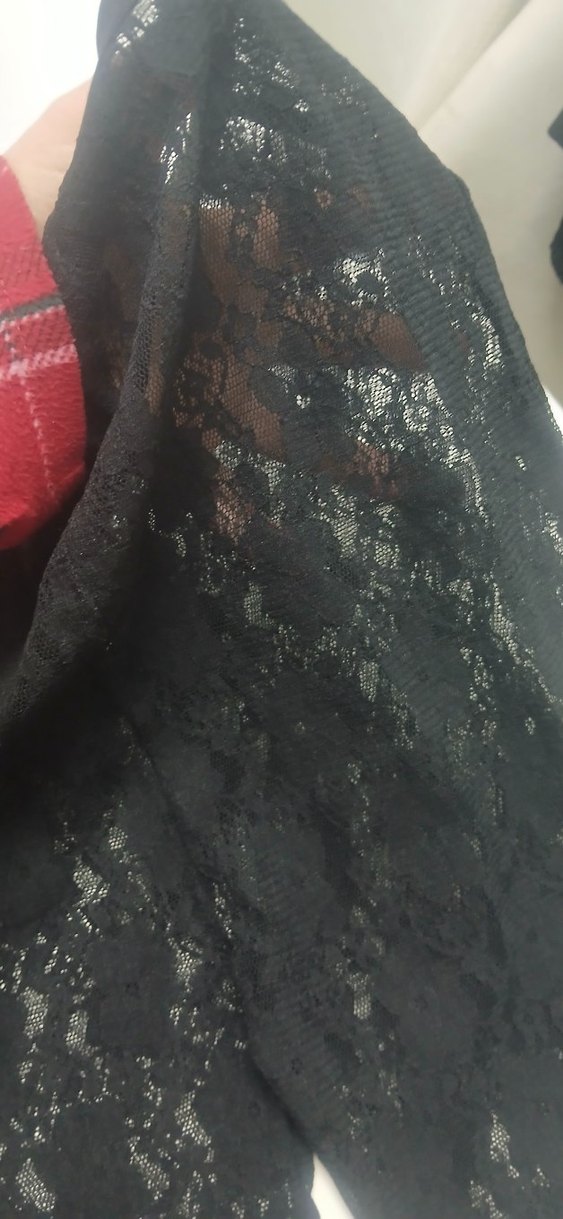 bayan siyah dantelli tayt - Görsel 2