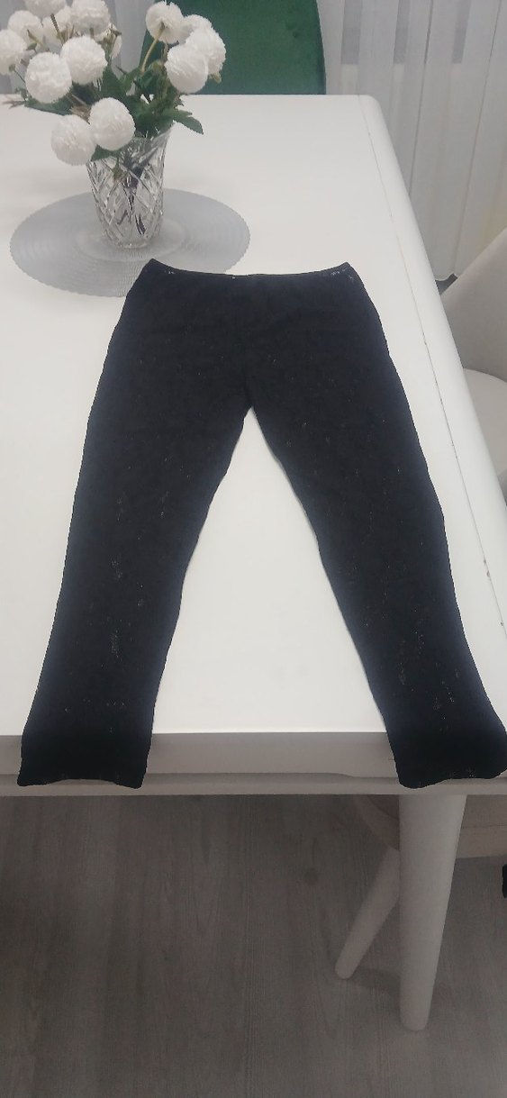 bayan siyah dantelli tayt - Görsel 3