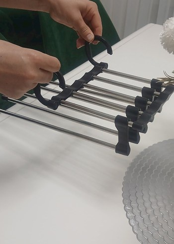 Metal Çoklu Pantolon Askısı Gri-Khaki - Görsel 2