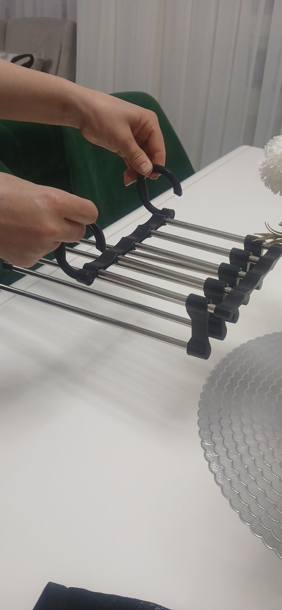 Metal Çoklu Pantolon Askısı Gri-Khaki - Görsel 2