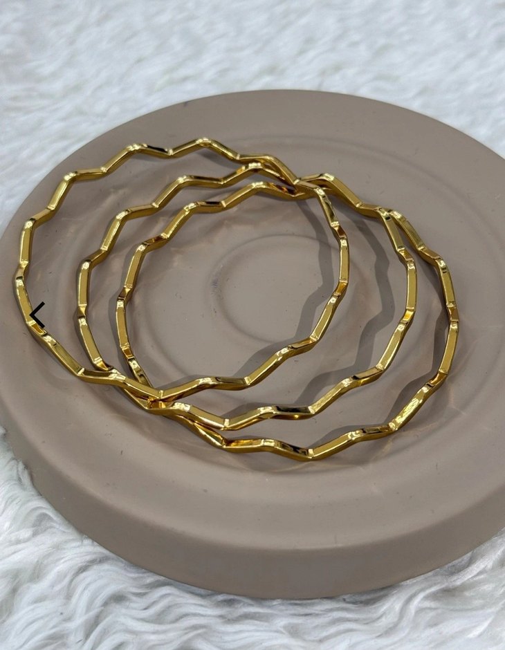 3LÜ DÜZ ÇELİK AJDA BİLEZİK 65MM - Görsel 2