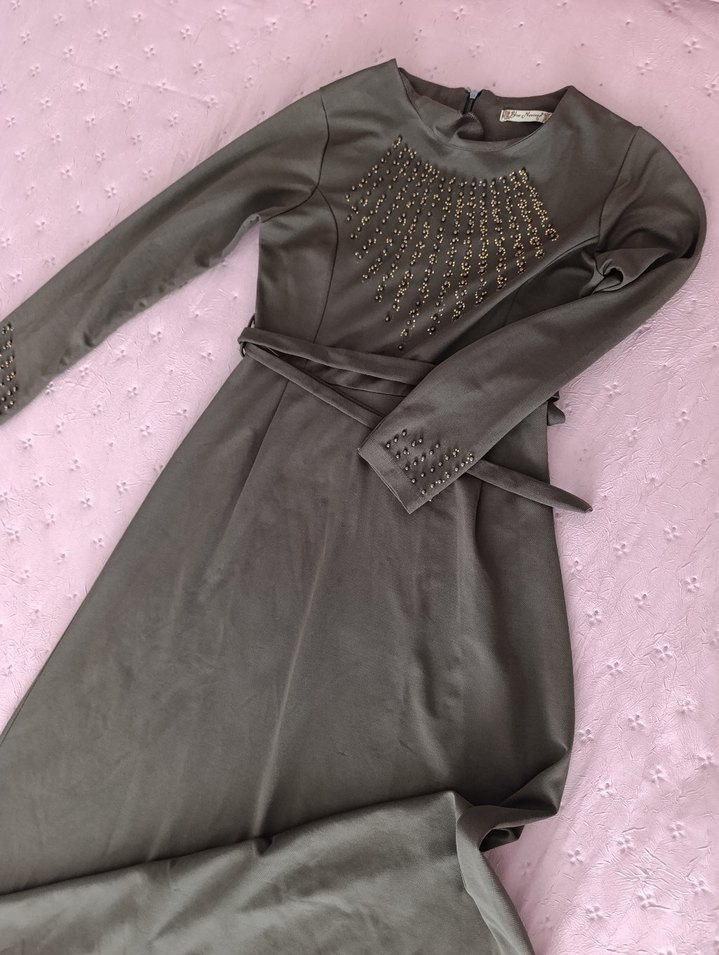 Uzun Kollu  Kadın Elbise - Görsel 2