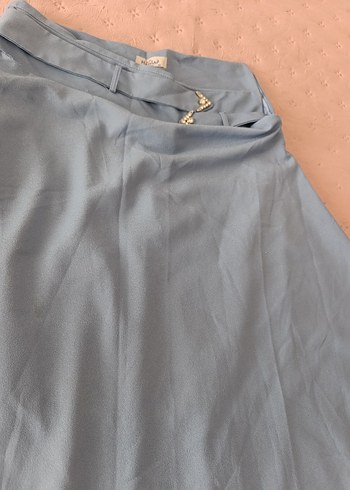 Bohem Gri Uzun Keten Etek - Görsel 3