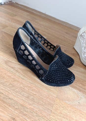 Siyah Payetli Dolgu Topuk Espadril - Görsel 2