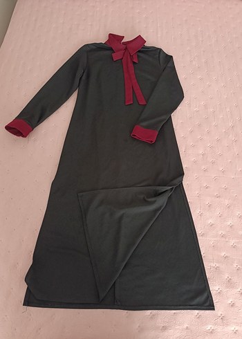 Uzun Kollu Bordo Fiyonk Detayli tunik - Görsel 2