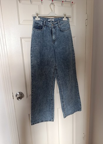 Mavi Bol Kesim Midi Denim Kadın Jean - Görsel 2