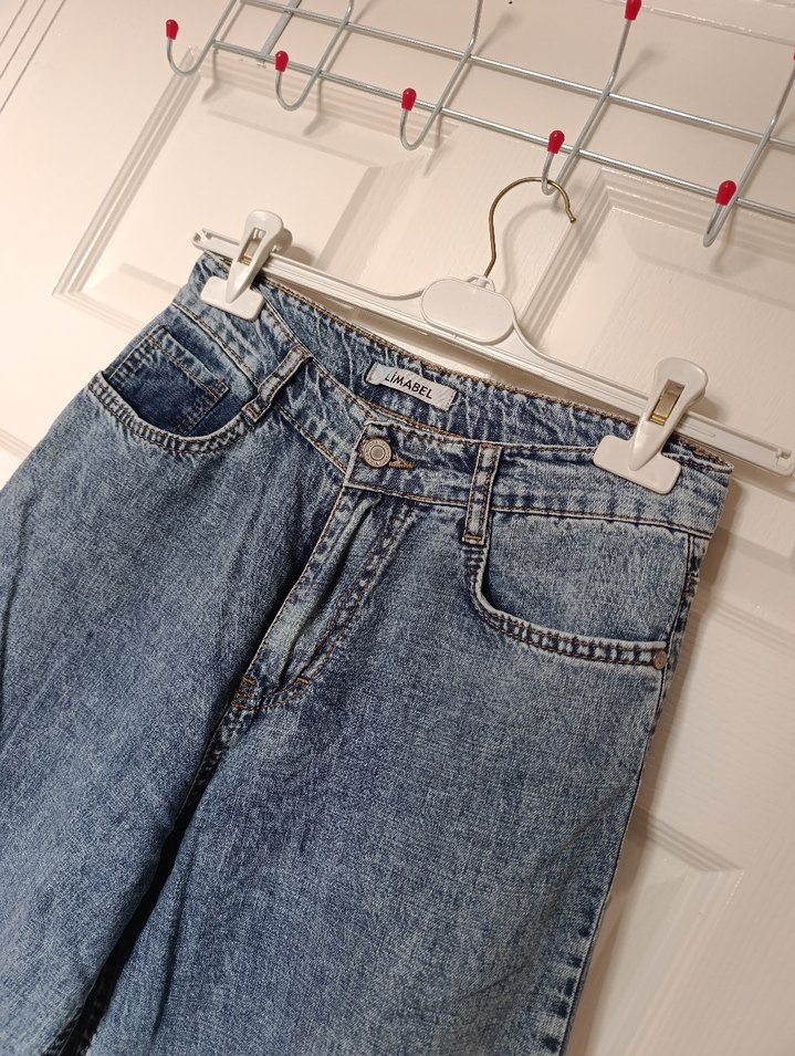 Mavi Bol Kesim Midi Denim Kadın Jean - Görsel 3