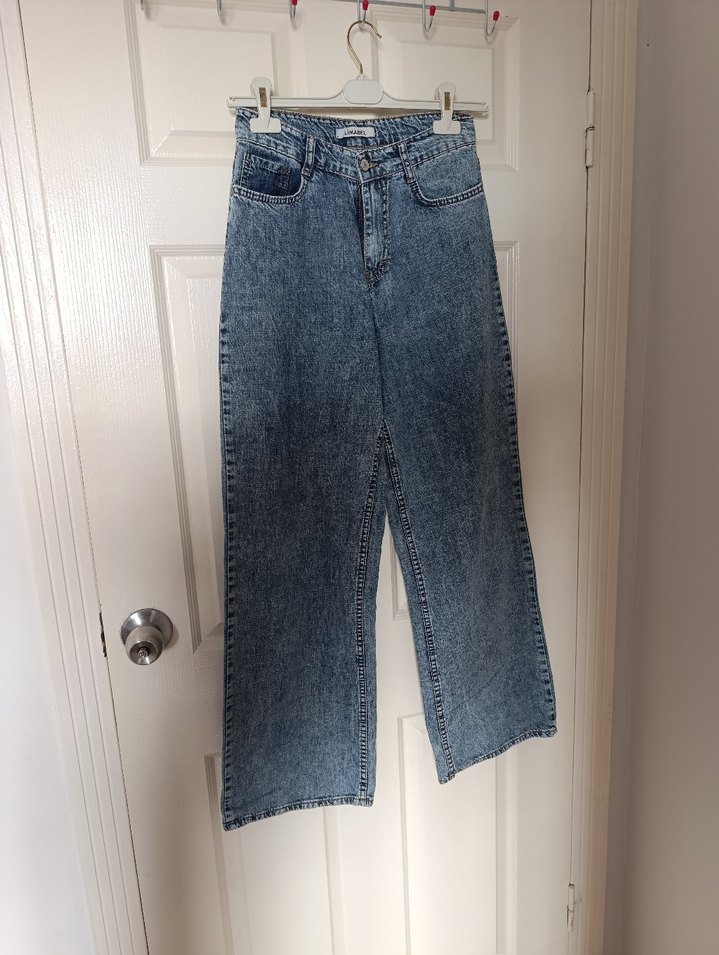 Mavi Bol Kesim Midi Denim Kadın Jean - Görsel 2