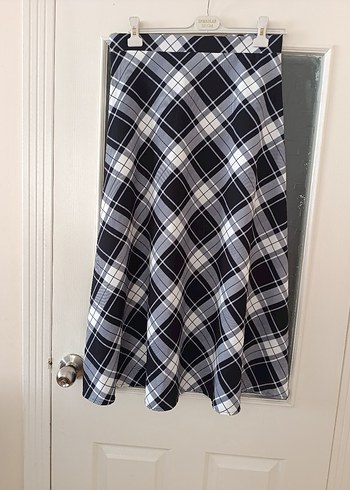 Ekose Desenli Midi Kadın Etek - Görsel 2