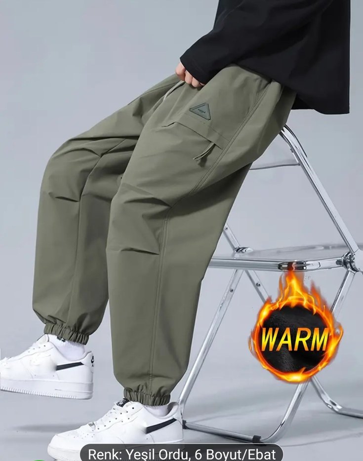 Haki renk Erkek Jogger Pantolon - Görsel 3