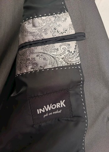 Düğmeli gri  Erkek Takım Elbise - Görsel 2