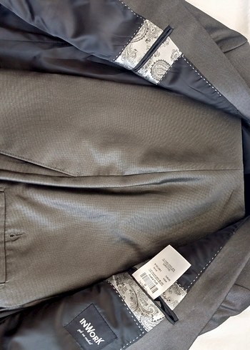 Düğmeli gri  Erkek Takım Elbise - Görsel 4