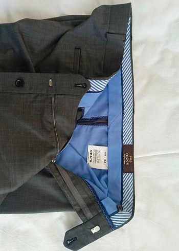 Gri renk kumaş Erkek Ofis Pantolonu, Kemerli, Normal Boy - Görsel 4