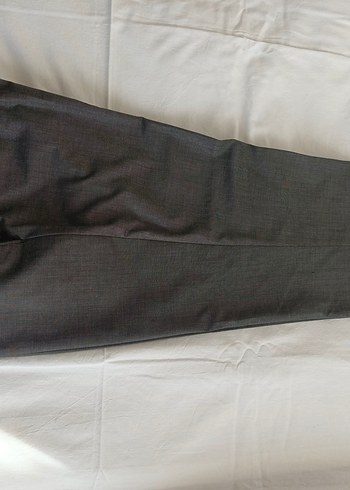 Gri renk kumaş Erkek Ofis Pantolonu, Kemerli, Normal Boy - Görsel 3