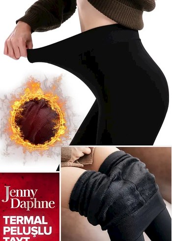 Termal Siyah Peluşlu Tayt çok sıcak tutar. - Görsel 3