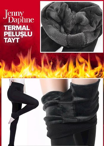 Termal Siyah Peluşlu Tayt çok sıcak tutar. - Görsel 4
