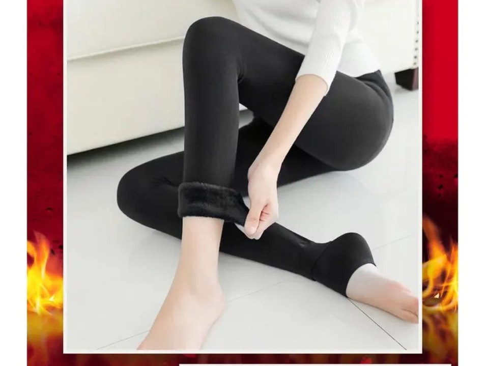Termal Siyah Peluşlu Tayt çok sıcak tutar. - Görsel 2