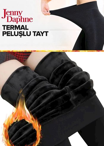 Siyah Termal Kadın Tayt - Orta Boy, Esnek içi peluşlu xl beden - Görsel 2