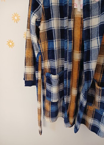 Kapüşonlu Kadın Ekose Sabahlık - Görsel 6