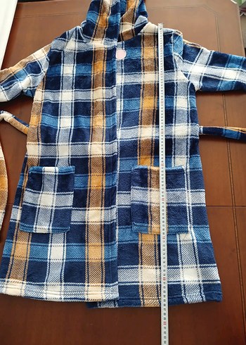 Kapüşonlu Kadın Ekose Sabahlık - Görsel 2