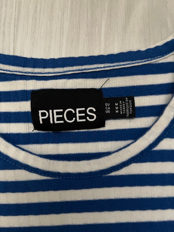 Mavi Çizgili Uzun elbise - Görsel 4