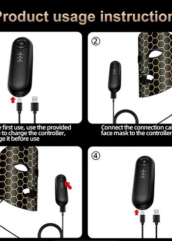 Kırmızı Yüz Temizleme ve Işık Terapisi Maskesi - Görsel 3