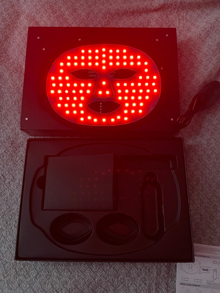 Kırmızı Yüz Temizleme ve Işık Terapisi Maskesi - Görsel 4
