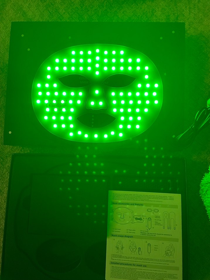 Kırmızı Yüz Temizleme ve Işık Terapisi Maskesi - Görsel 5