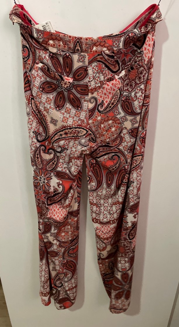 Bohem Çok Renkli Desenli Dantel Detaylı Kadın Pantolon - Görsel 3