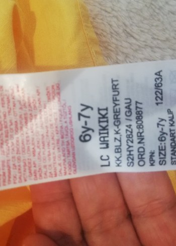 LC Waikiki Sarı Kız Çocuk Keten Elbise