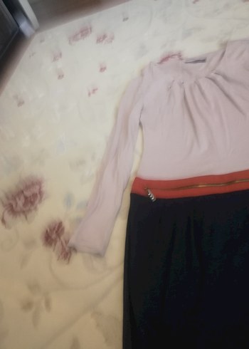 Pembe Kemerli Midi Hamile Eteği - Görsel 4